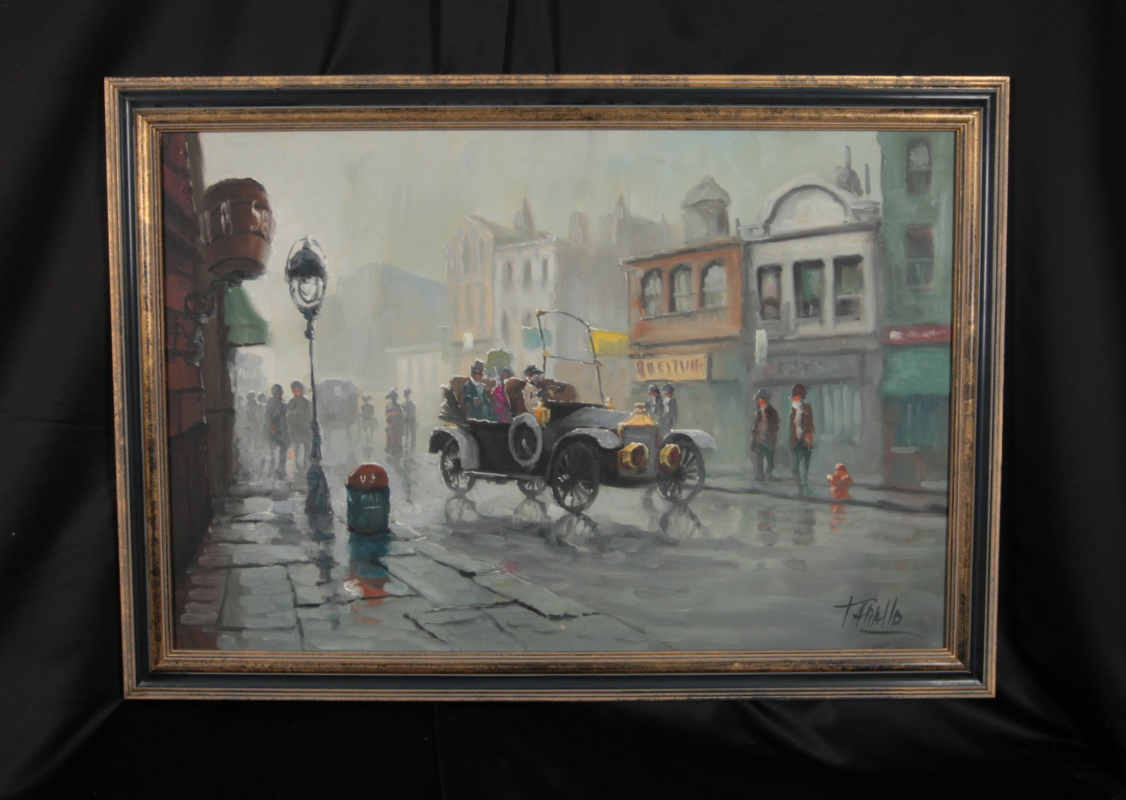 Oil on Canvas - Street Scene - Attributed to Rodolfo Tarallo (1 of 3)