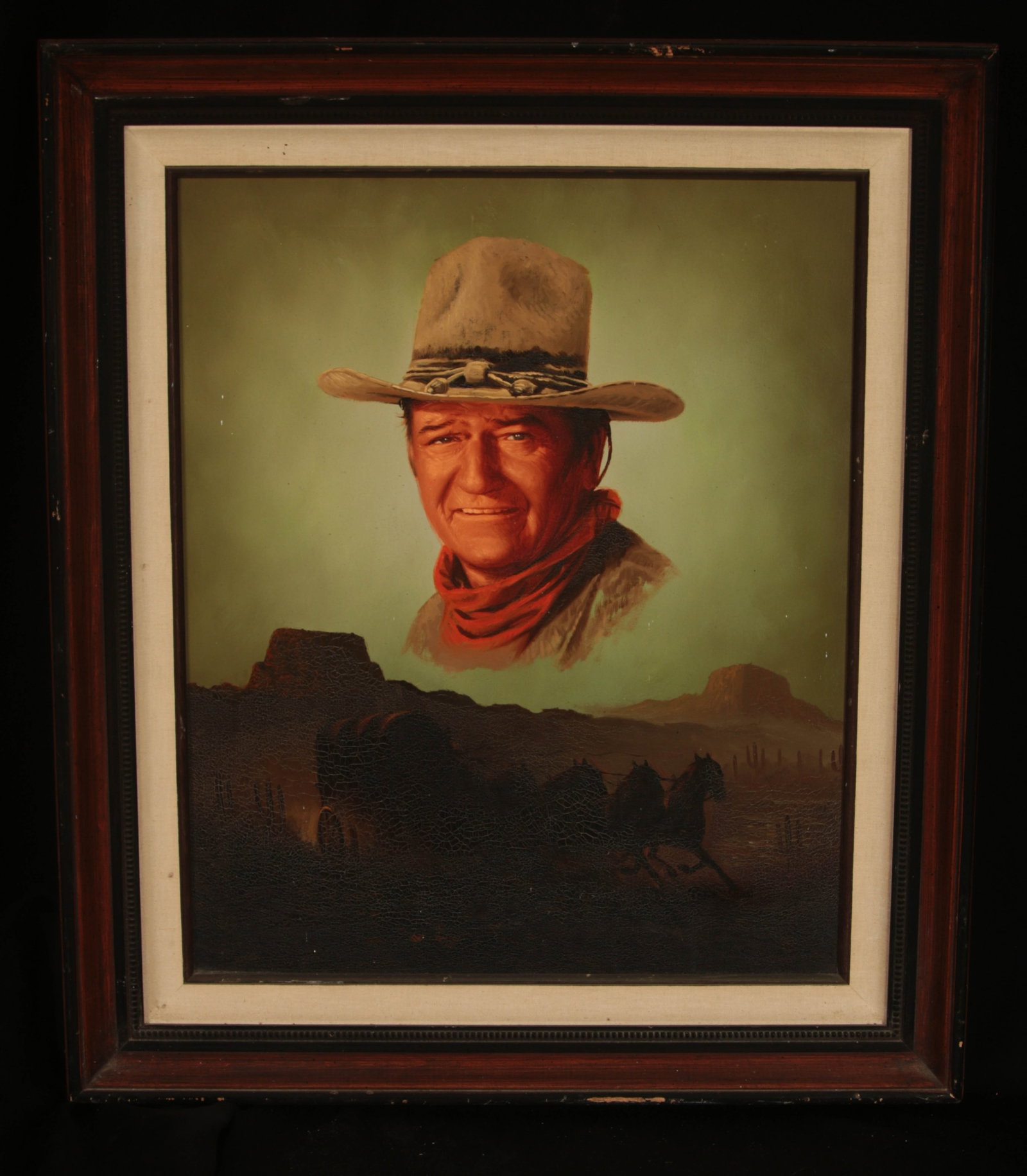 Oil Painting John Wayne Atributed to Peter Shinn. (1 of 2)
