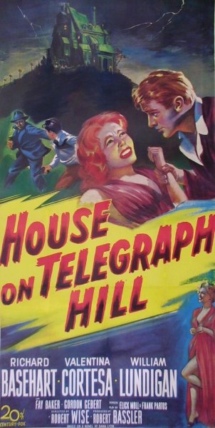 HOUSE ON TELEGRAPH HILL ORIGINAL NOIR POSTER: Quantity: 1. 41x81. Valentina Cortese, Richard Basehart. 20th Century Fox. 1951. Mystery. American.