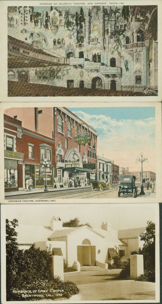 MOVIE THEATRE & HOLLYWOOD HOME POSTCARDS NULL