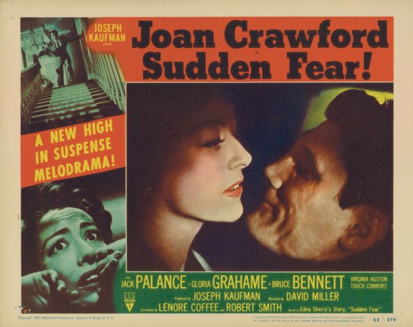 SUDDEN FEAR JOAN CRAWFORD, JACK PALANCE
