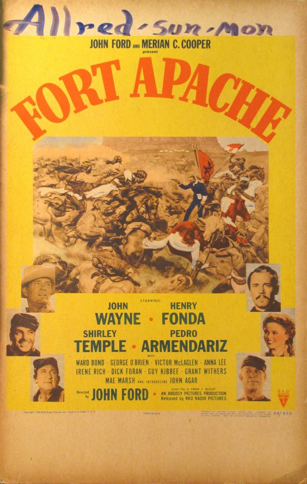 Fort Apache: First of Ford's Trilogy of great american westerns. The First of the three great westersn John Ford did for RKO at this time. The others are Rio Grande and She Wore a Yellow Ribbon, True mythology abo