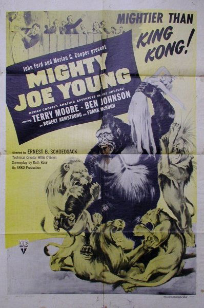 MIGHTY JOE YOUNG: 27x41. Terry Moore, Ben Johnson. RKO. 1957. Fantasy. American.