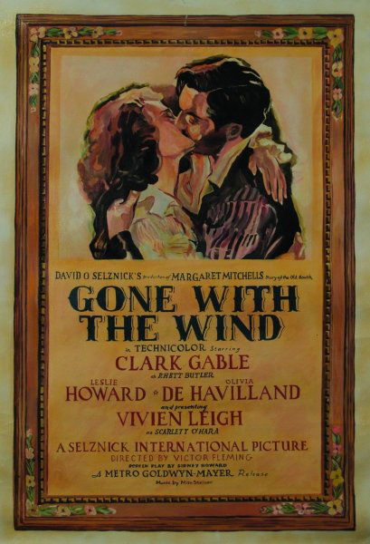 GONE WITH THE WIND: 27x41. Original oil painting. Clark Gable. MGM. 1980's. Drama. unknown.