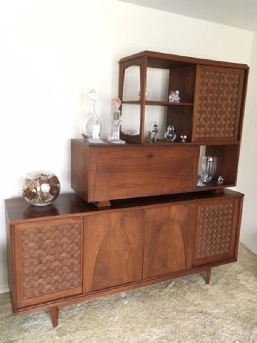 Mid Century Stereo Console Credenza Cabinet Bar