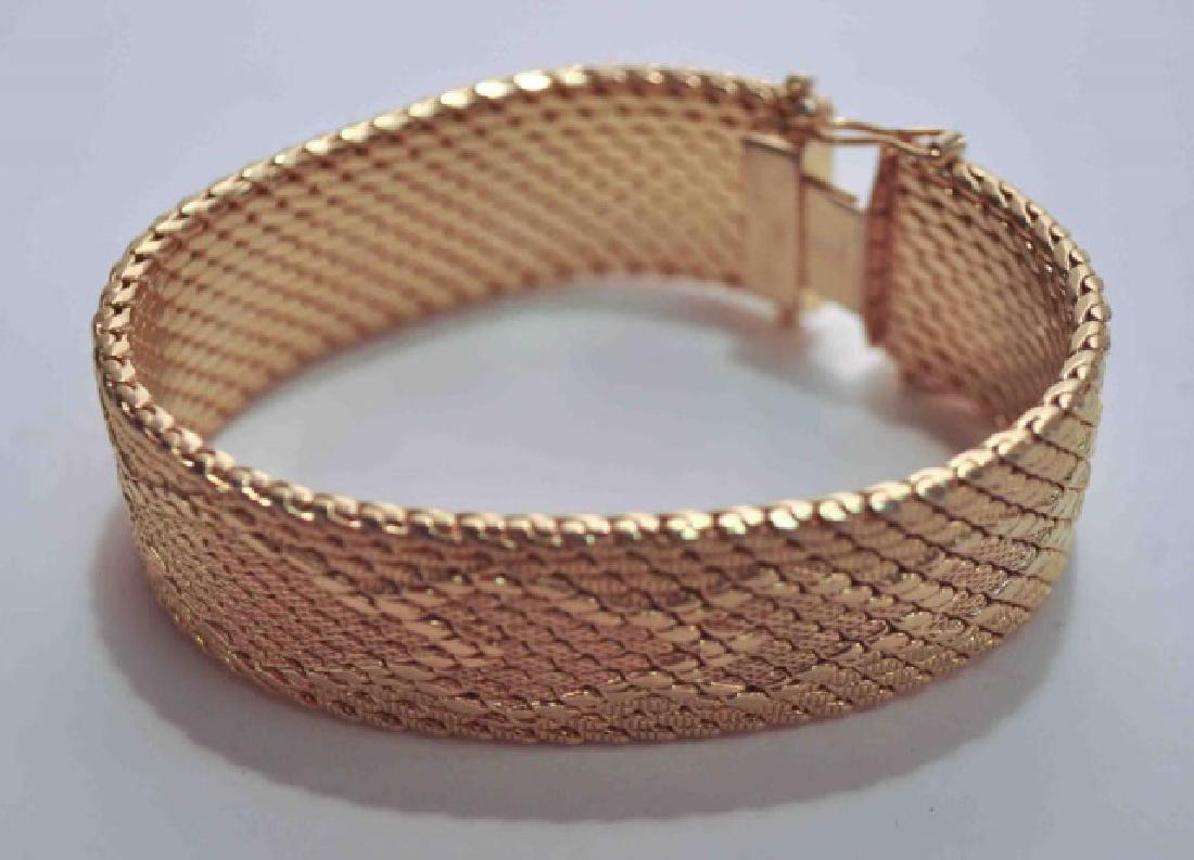 Wide 14K Gold Women's Bracelet Made in Italy