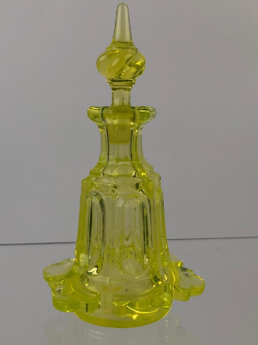 Canary Yellow Blown Molded Perfume Bottle wStopper (1 of 8)