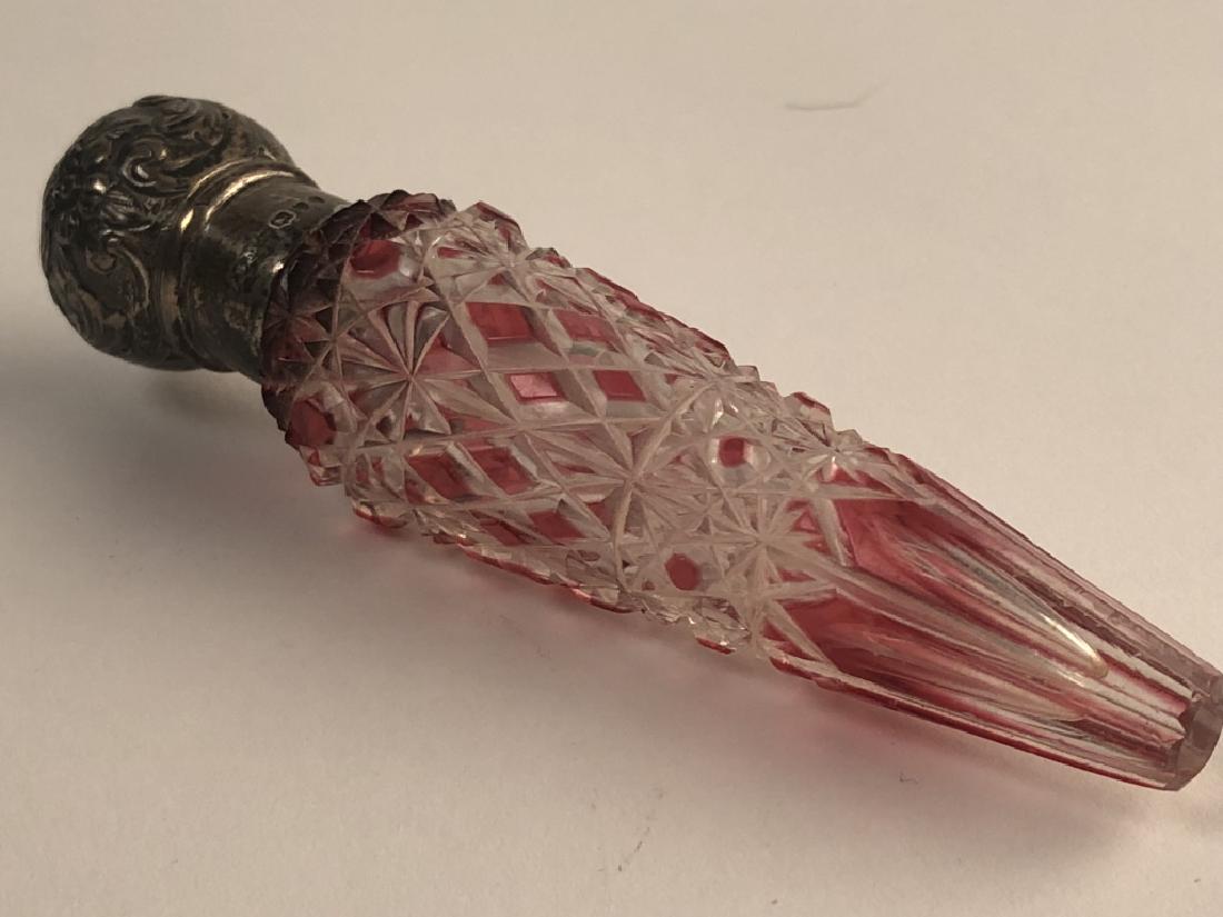 Antique Cranberry Glass Victorian Perfume Bottle (1 of 9)