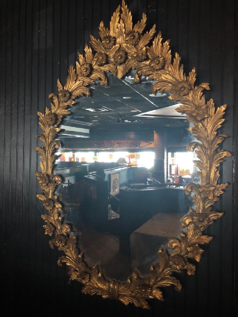 Wonderful Unique Gold Leaf Hanging Oval Mirror (1 of 6)