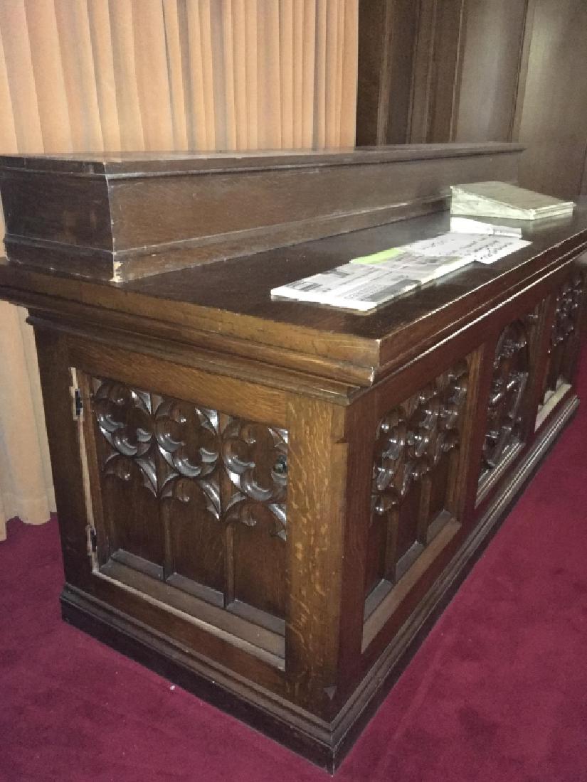Antique Carved Wood Counter Cabinet Church Altar (1 of 9)