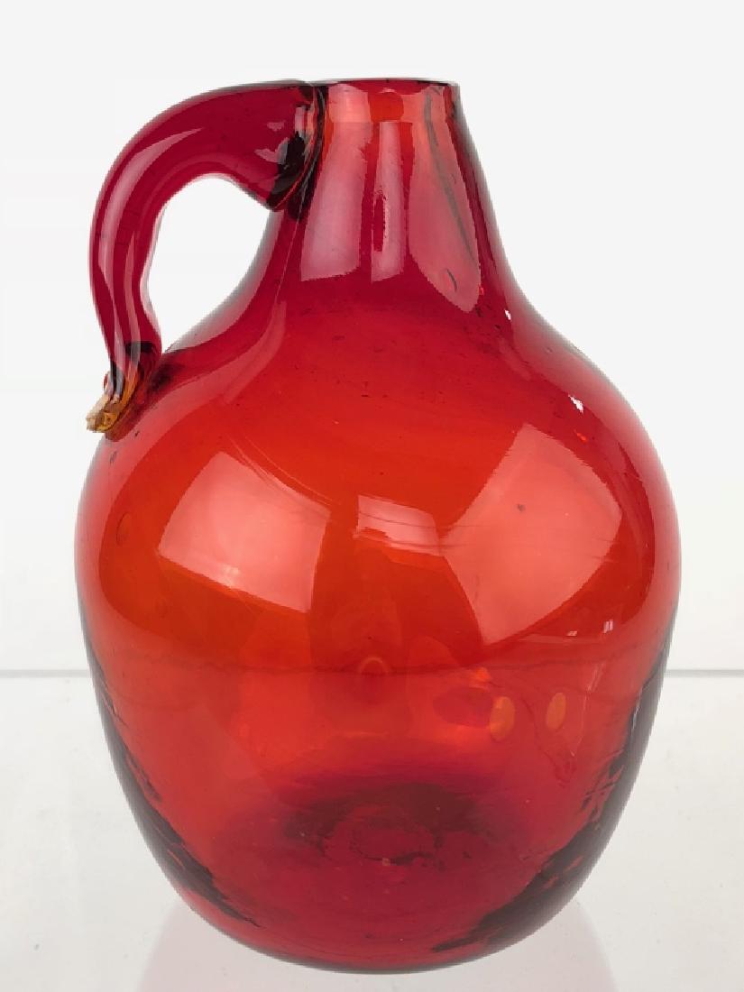Hand Blown Ruby Red Glass Mini Demijohn Jug (1 of 6)