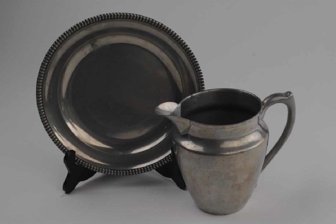 Pewter Pitcher and Dinner Plate (1 of 5)