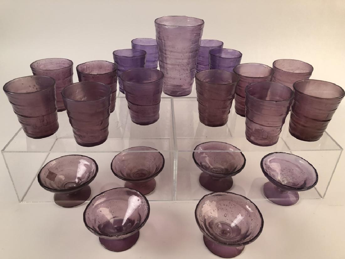 Very Rare Antique Blown Amethyst Glass Tumbler Set (1 of 19)