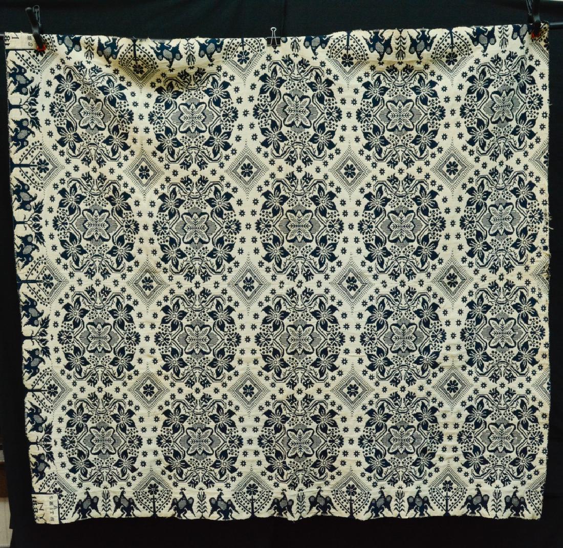 Antique Indigo Blue /Cream Coverlet (1 of 7)