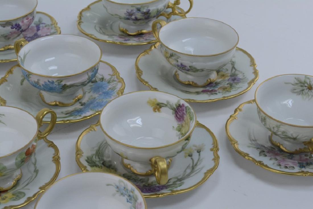 Set of 12 Bavarian Handpainted Tea Cups & Saucers (1 of 7)