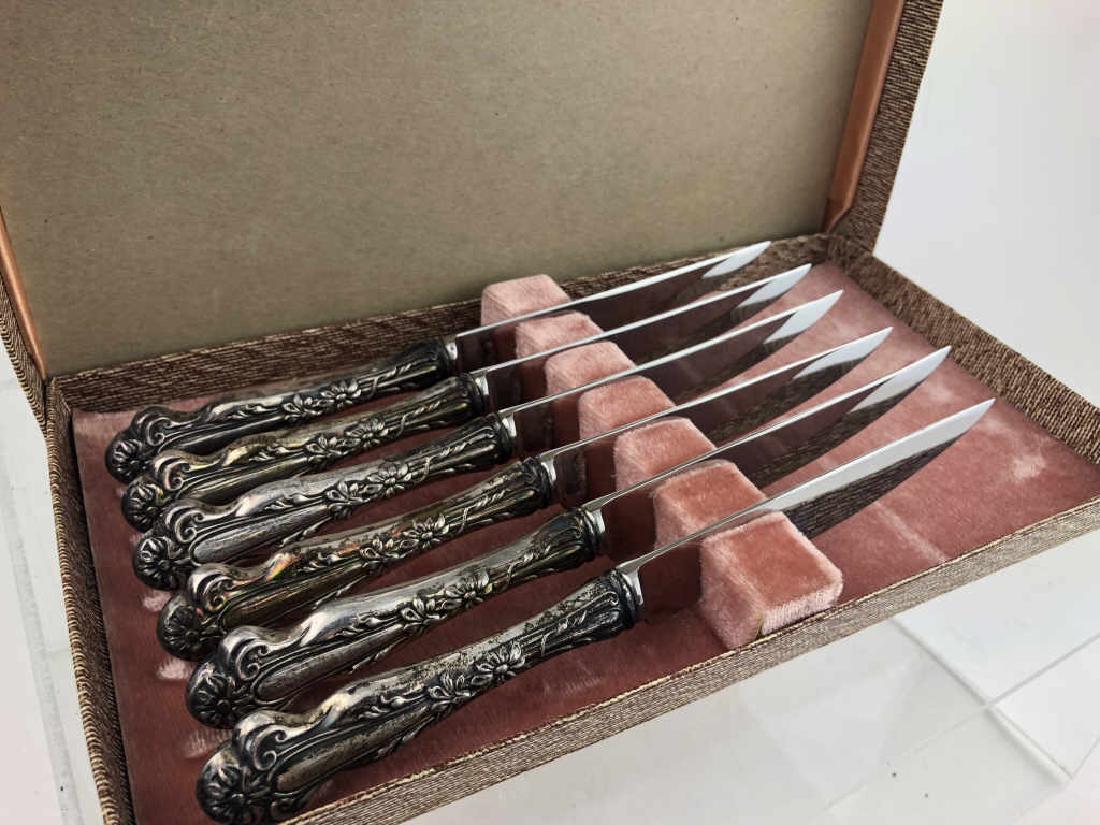 Set of 6 Sterling Sheffield Steak Knifes / Box (1 of 6)