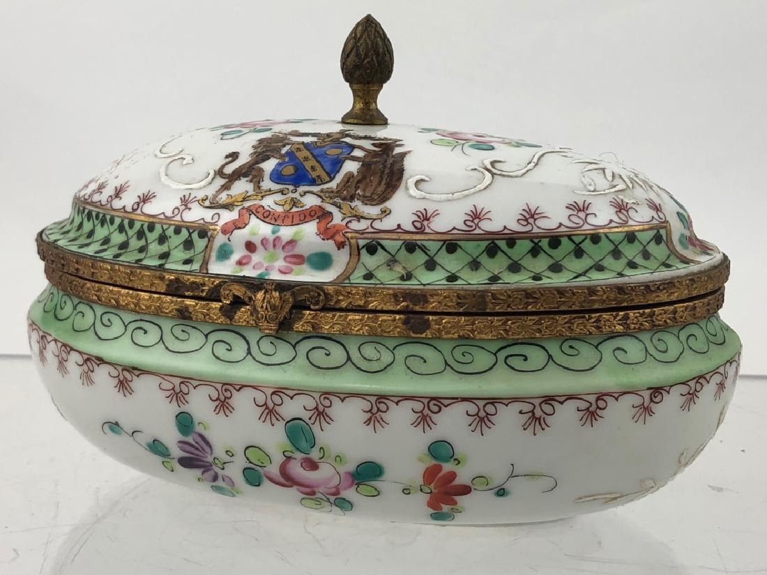 Exquisite French Handpainted Covered Porcelain Box (1 of 12)