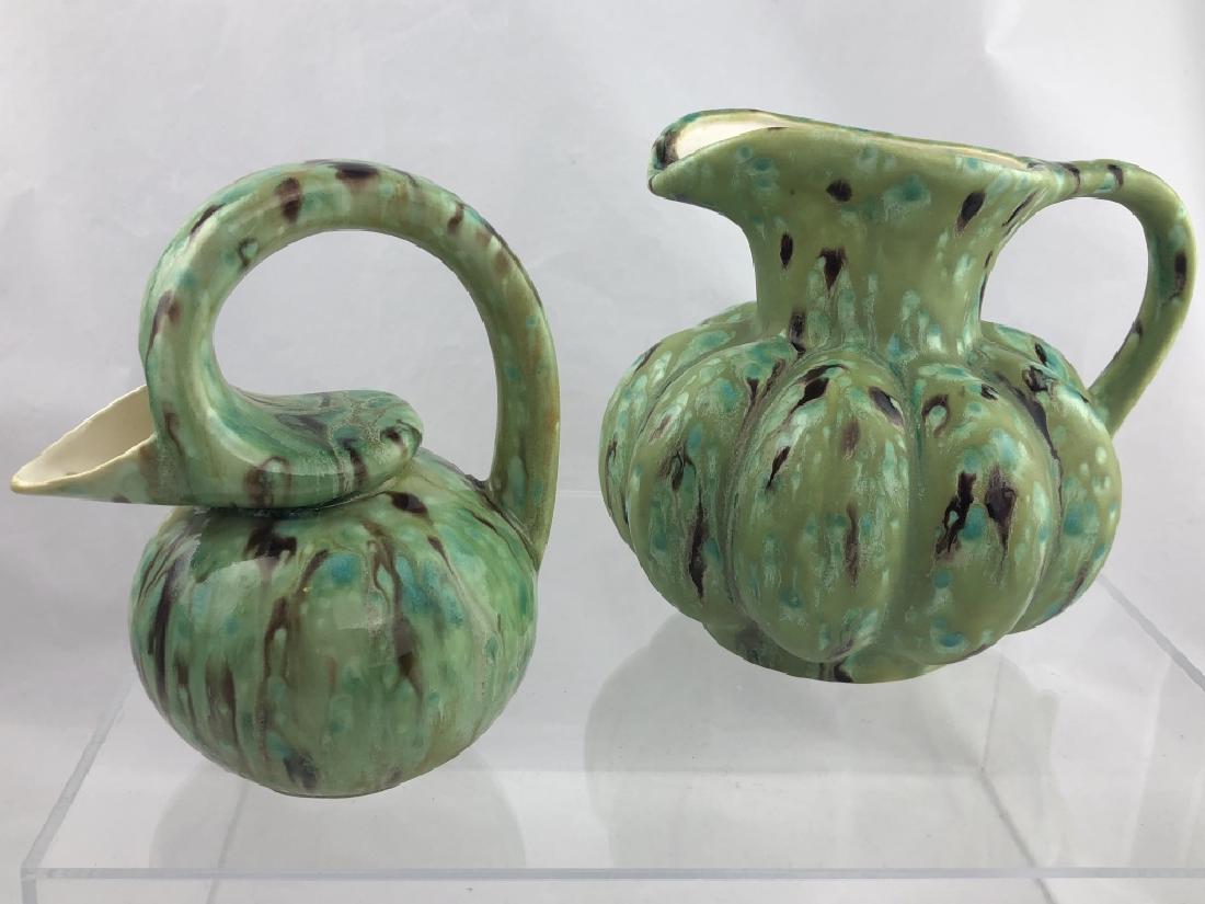 Two Unusual Form Unique Glazed Ceramic Pitchers (1 of 16)