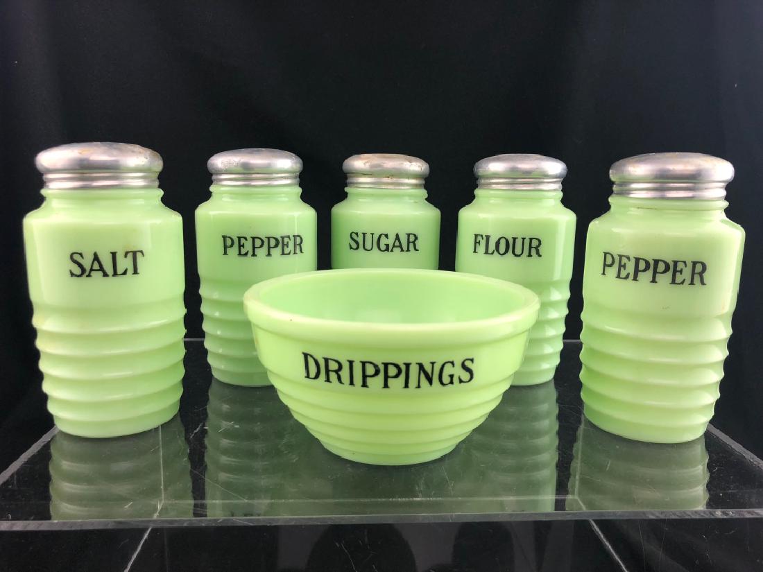 Vintage Jeannette 6 pc. Jadite Kitchenware Set (1 of 11)