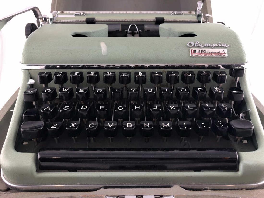 Vintage Sage Green Olympia Typewriter in Case (1 of 10)