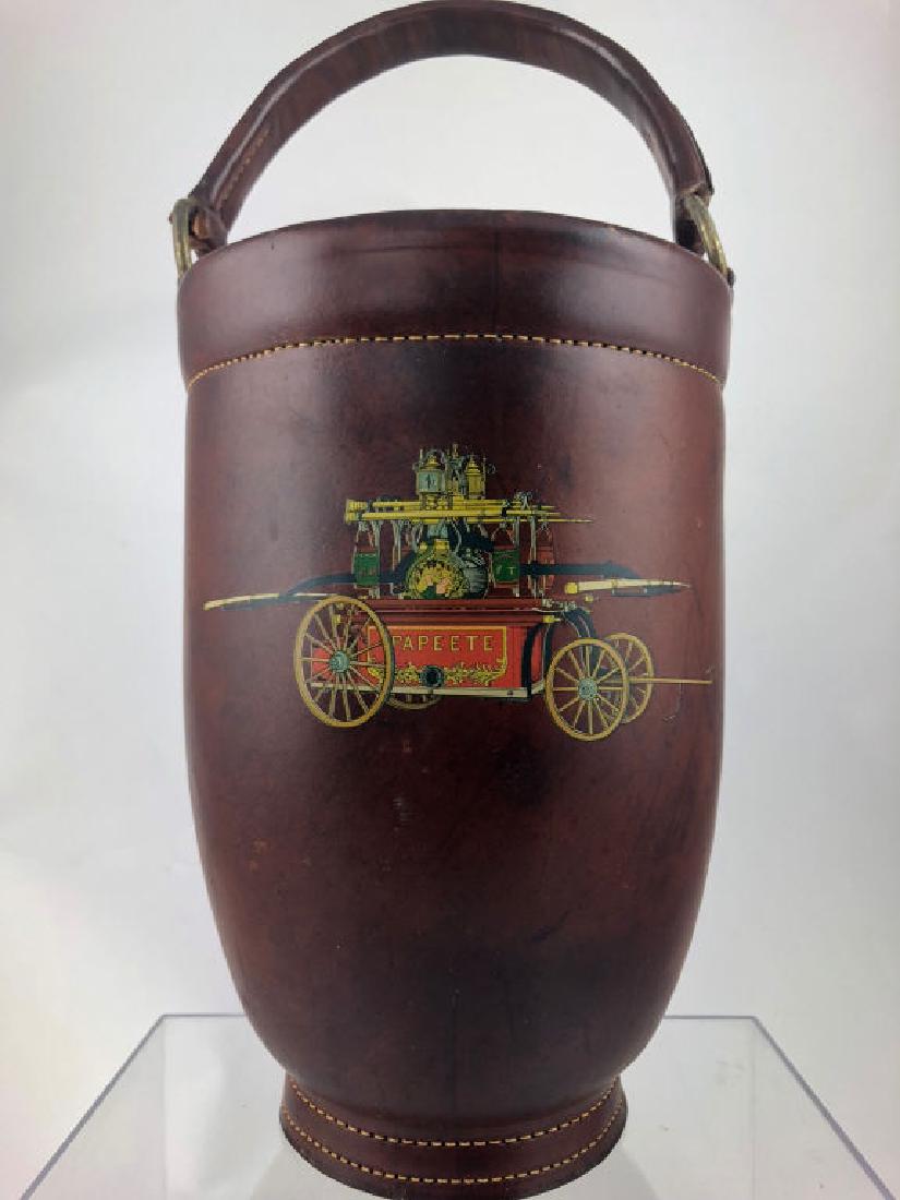 1950's Vintage Leather Papeete Fire Ice Bucket (1 of 13)