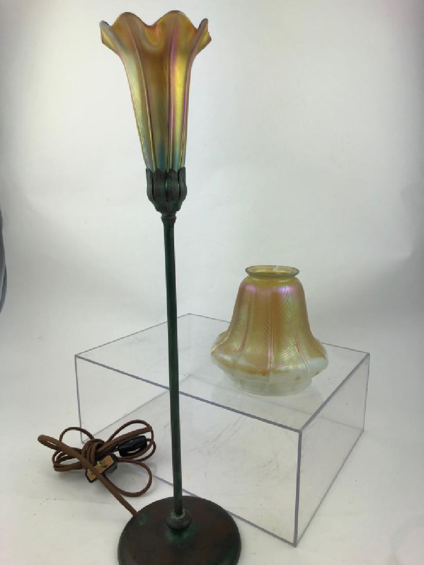 Gorgeous Pulled Feather Art Nouveau Glass Shade/Lp (1 of 11)