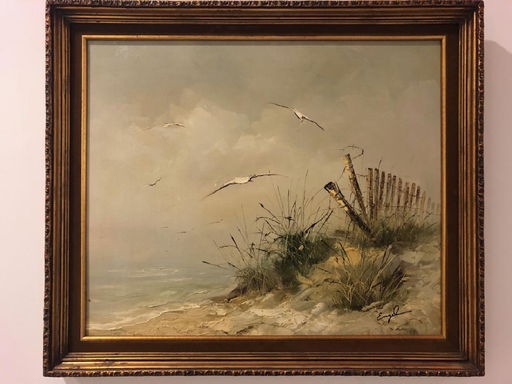 Oil On Canvas Seascape Signed Engel Oct 13 2018 Terri Peters
