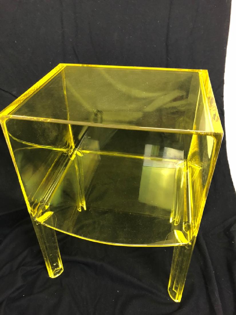 Chic Contemporary Yellow Acrylic Lucite End Table (1 of 8)