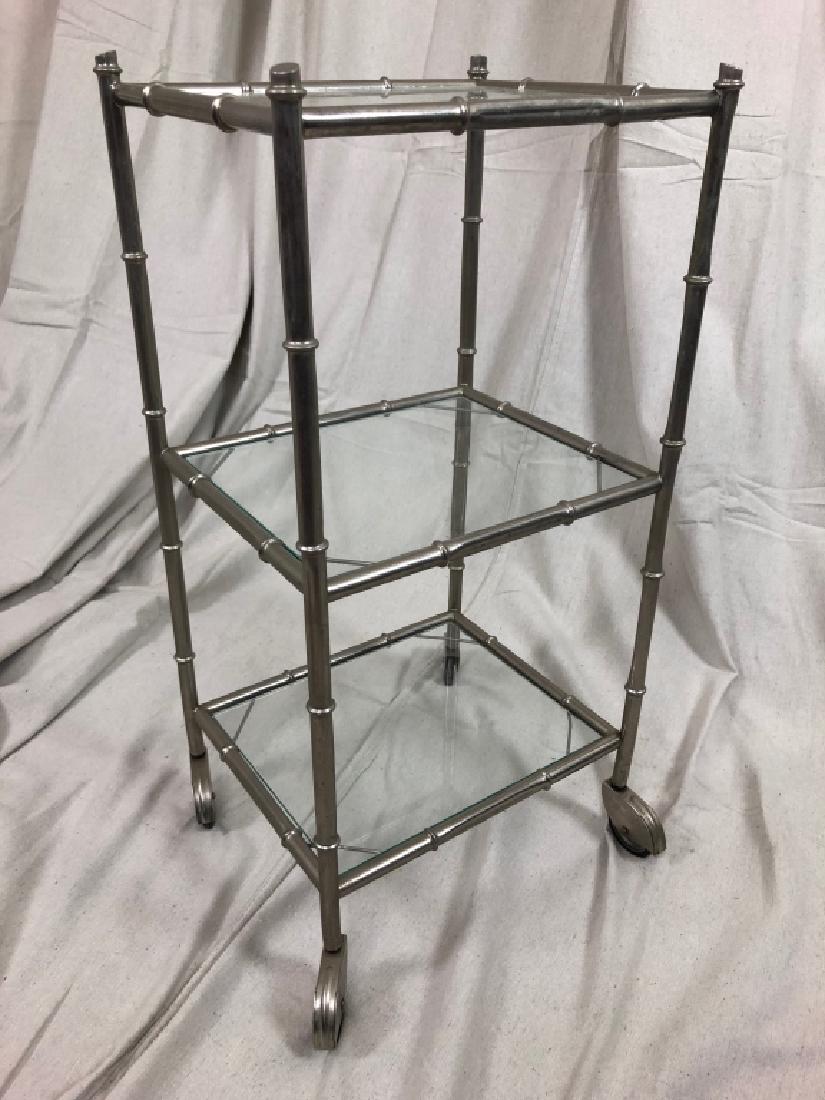 Vintage Mid-Century Metal Bamboo Rolling Cart (1 of 8)