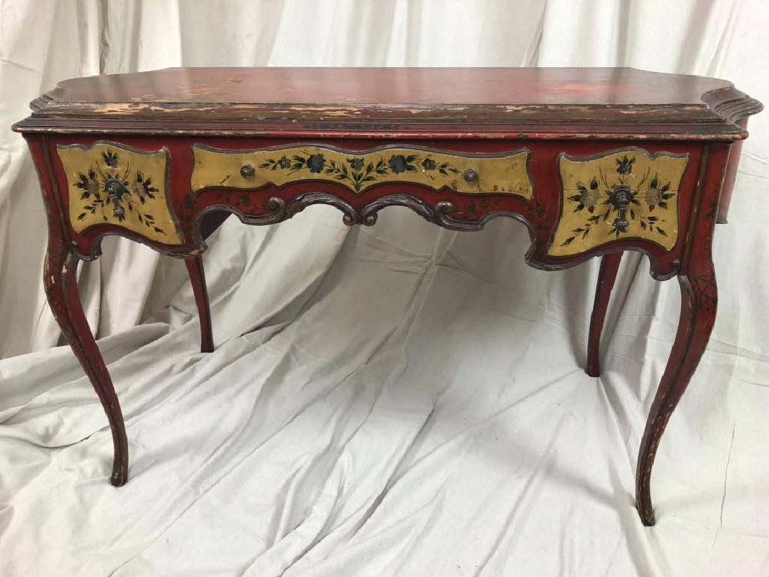 Antique French Hand Painted Cabriole Writing Desk (1 of 14)