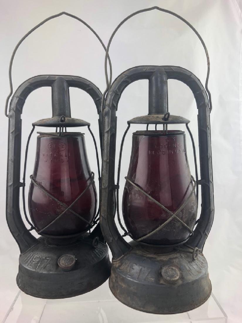 Matching Pr. of Dietz Monarch NY Ruby Red Lanterns (1 of 15)