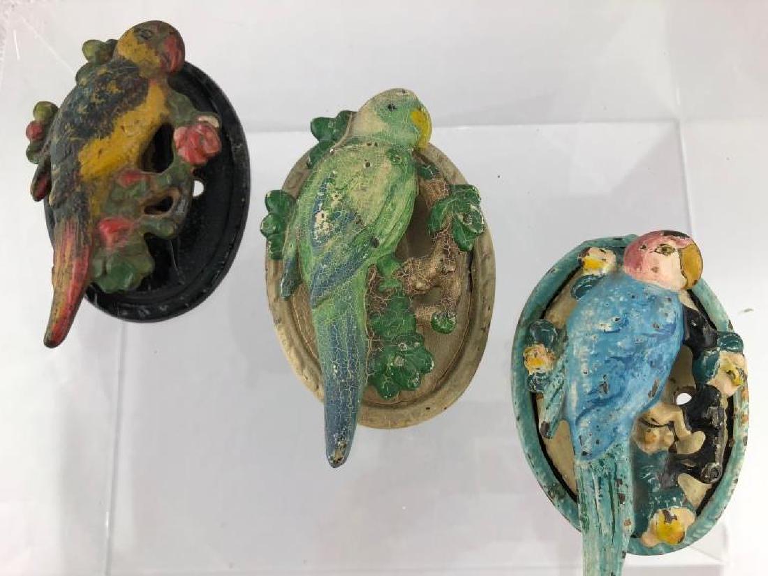 3 Vintage Cast Iron Parrot Bird Door Knockers (1 of 18)