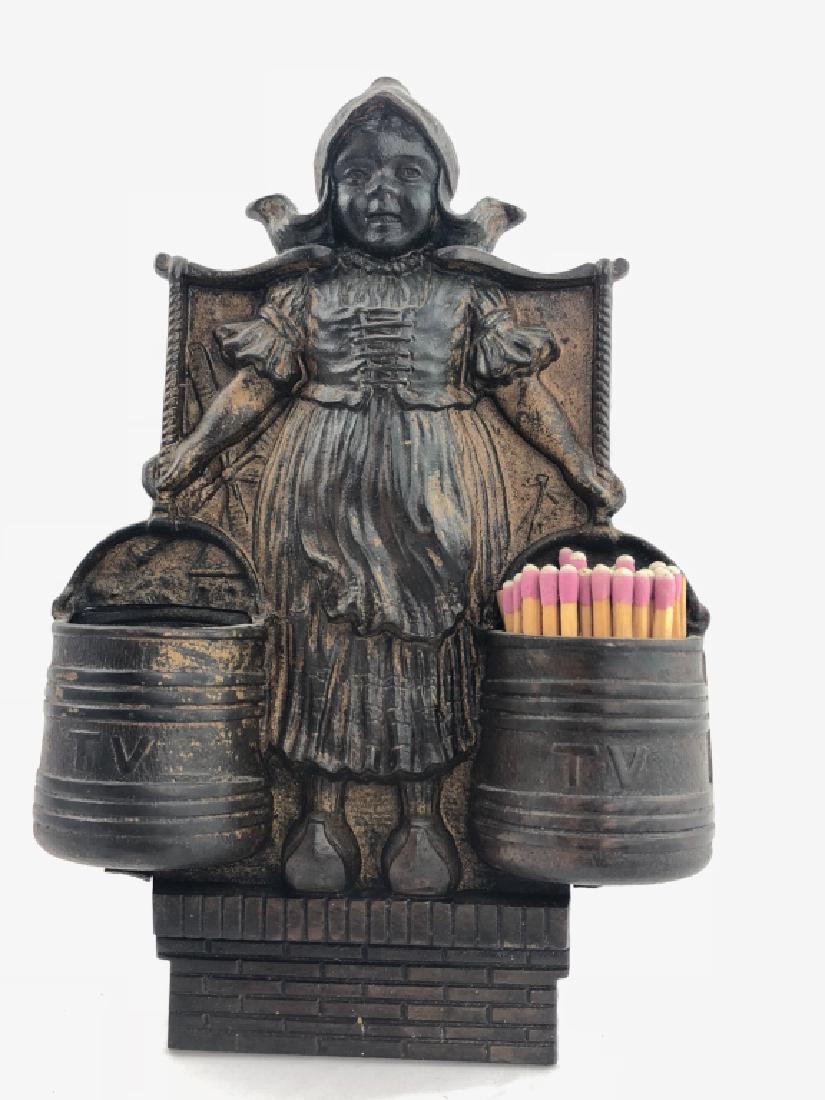 Antique Cast Iron Dutch Girl Match holder (1 of 18)