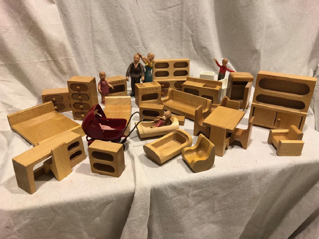 30+ pc. Creative Play Things Wooden Doll Furniture (1 of 17)