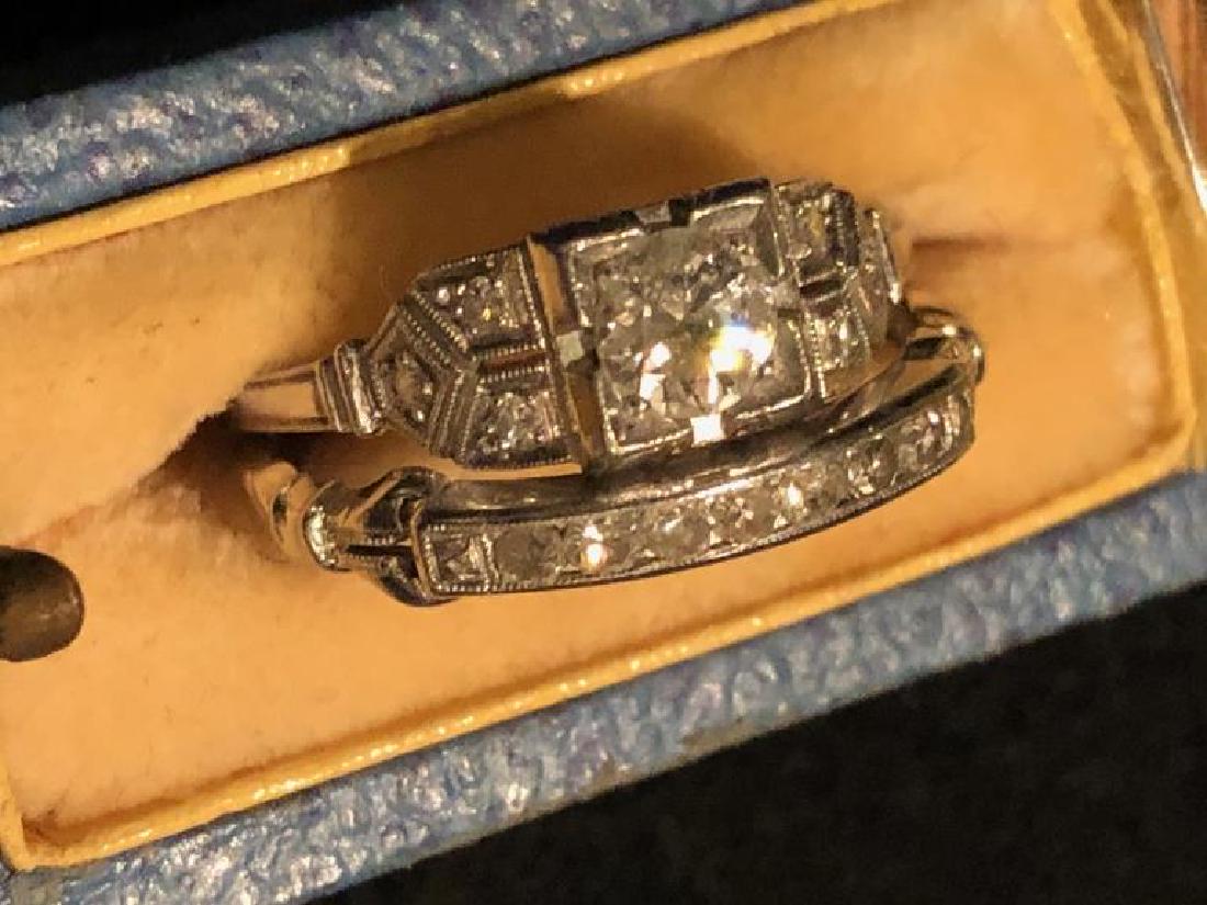 Platinum Vintage Diamond Engagement Ring &Wed.Band (1 of 12)