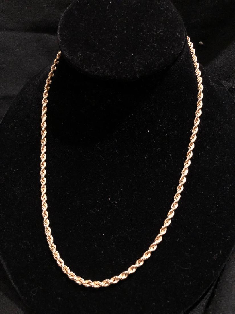 14K Yellow Gold Solid Rope Chain 18" Necklace (1 of 5)