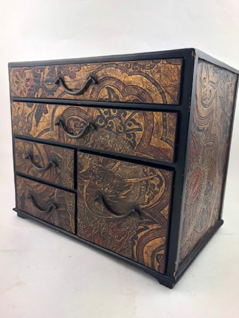 5 Drawer Asian Black Lacquered Box (1 of 11)