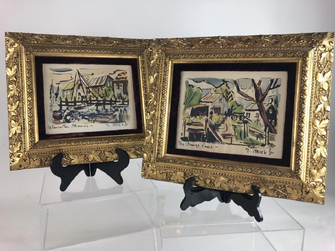 Pr. 1950's Signed Lithos T. Meek Jr. (1 of 8)