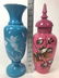 Antique Decorated Bristol Glass Vase & Lidded Urn - 17