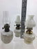 3 Antique Victorian Milk Glass Oil Lamps - 13
