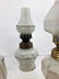 3 Antique Victorian Milk Glass Oil Lamps - 3