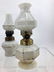 3 Antique Victorian Milk Glass Oil Lamps - 4