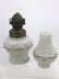 3 Antique Victorian Milk Glass Oil Lamps - 5