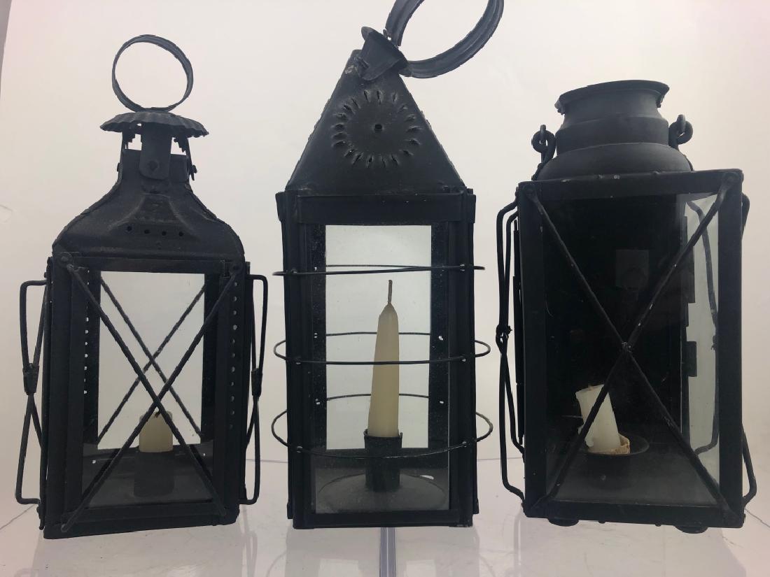 3 Unique Antique Square BlackMetal Candle Lanterns (1 of 18)