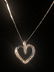 Ladies 14k White Gold Heart Shaped Diamond Pendant - 11