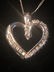 Ladies 14k White Gold Heart Shaped Diamond Pendant