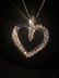 Ladies 14k White Gold Heart Shaped Diamond Pendant - 6