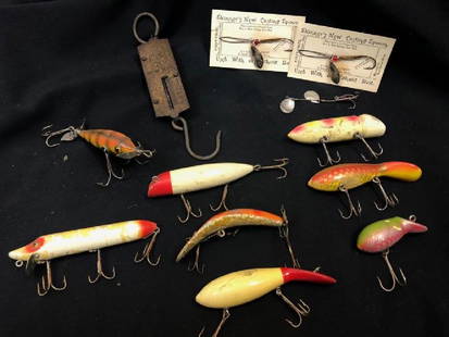 Lot Of Rare Antique Fishing Lures, Spoons & Scale