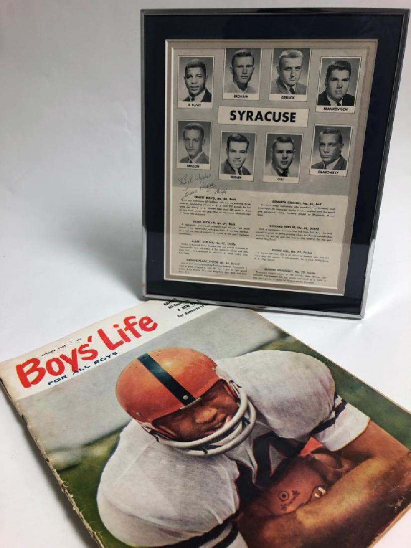Signed Ernie Davis SU Program & 1960's Boys' Life (1 of 20)