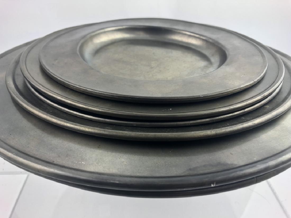 6 pc. Antique English Pewter Platters 8"-12" (1 of 18)